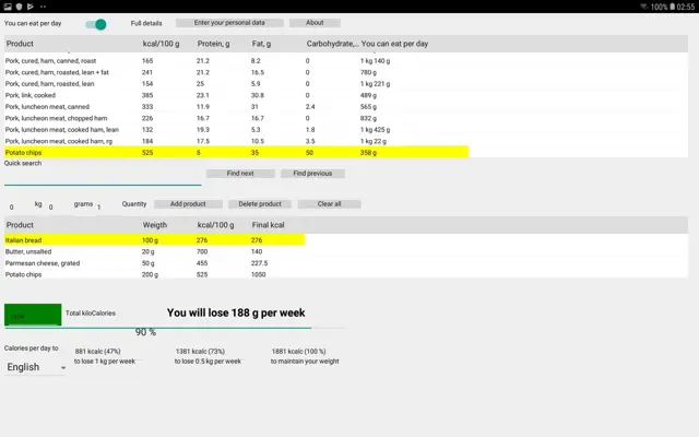 Calorie Calculator android App screenshot 0